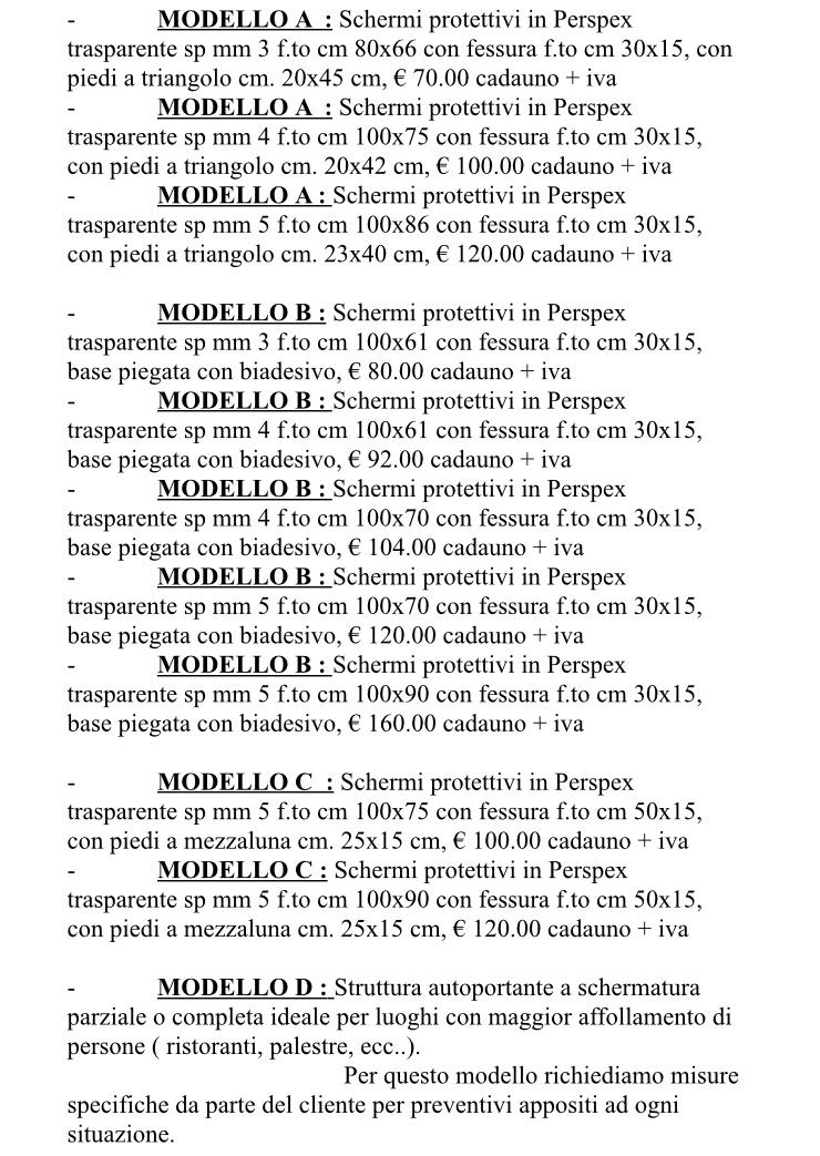Lista Schermi Protettivi
